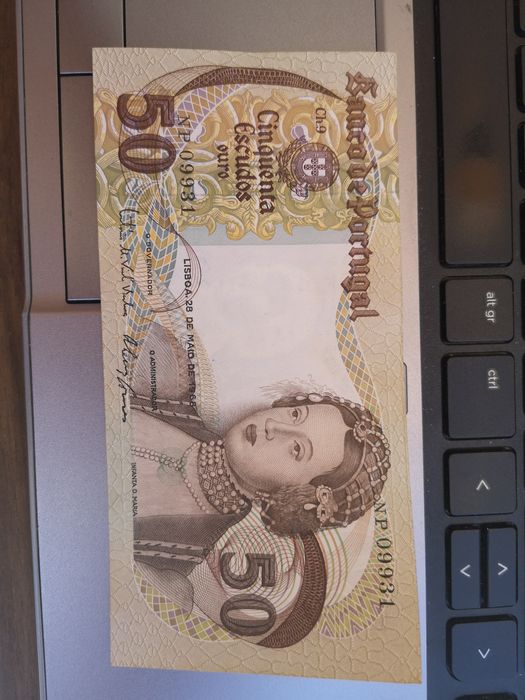 Série de 10 notas de 50$00 de 1968, números consecutivos