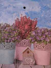 Obrazek ręcznie malowany kwiaty