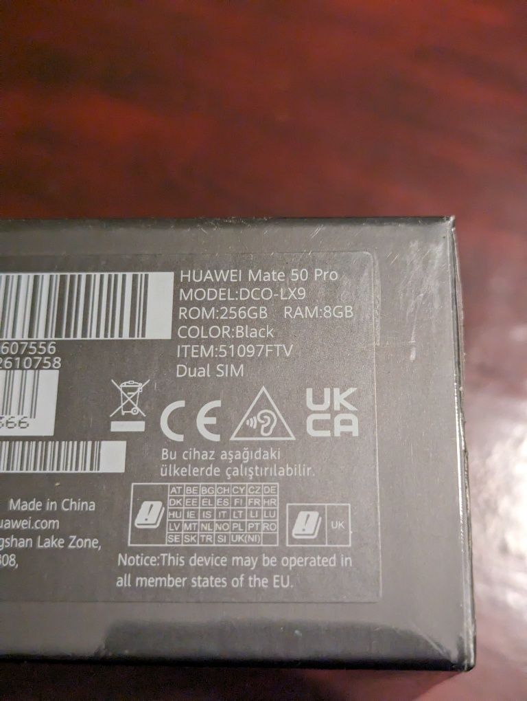 Nowy Huawei Mate50 Pro 8/256 Czarny, Gwarancja 2 lata