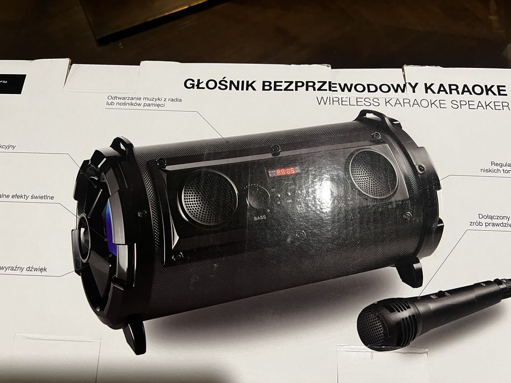 Karaoke Glośnik przenosny i mikrofony 2 szt