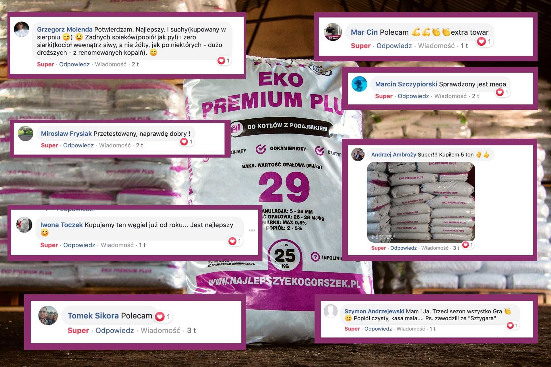 EKOGROSZEK Premium Plus NR 1 W POLSCE 29 MJ/kg suchy i błyszczący