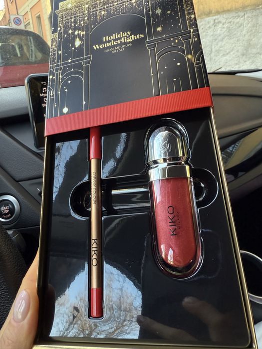 Набір подарунковий Kiko milano 3d hydra lipstik + олівець creamy