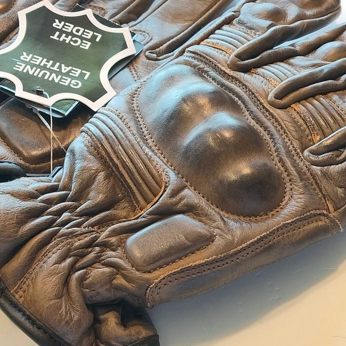 Luvas motard pele genuína estilo camel novas
