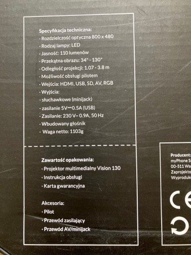 Projektor multimedialny nowy