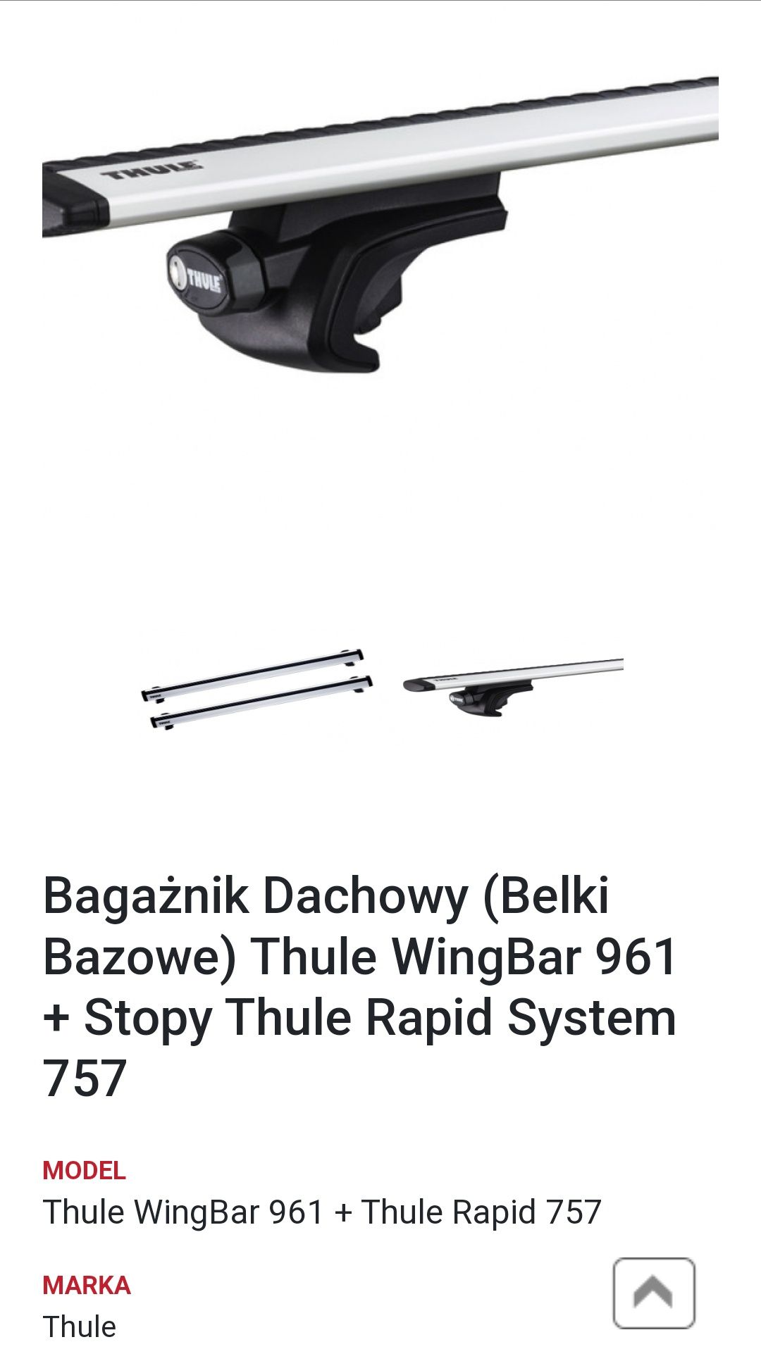 Bagażnik dachowy THULE 591 komplet na trzy rowery