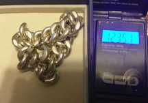 Bransoleta srebro pancerka 925 123,51 gram.