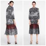 ZARA M-L NOWA owersizowa luźna sukienka długa midi maxi wzór zebra