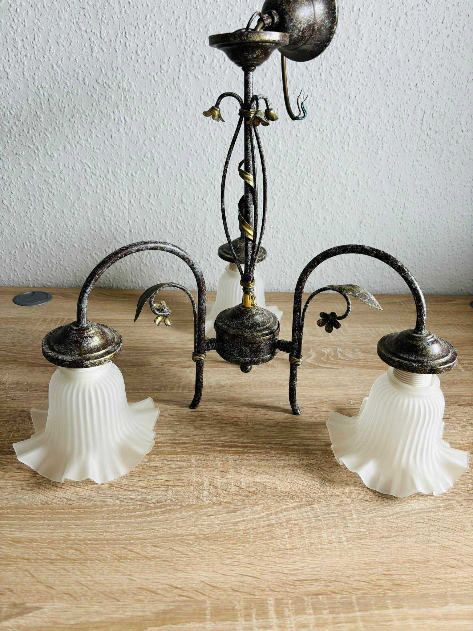 Żyrandol mosiężny Kwiaty lampa sufitowa