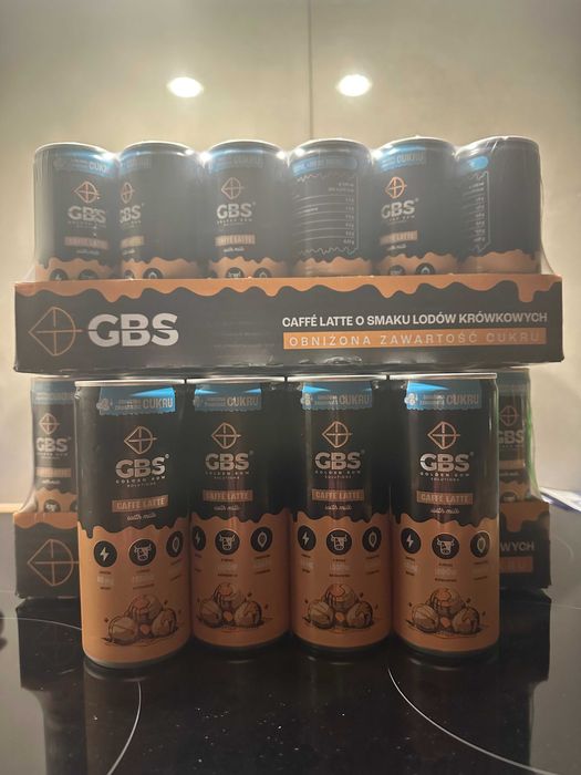 GBS Caffé Latte o smaku Lodów Krówkowych 250 ml zestaw  20 puszek