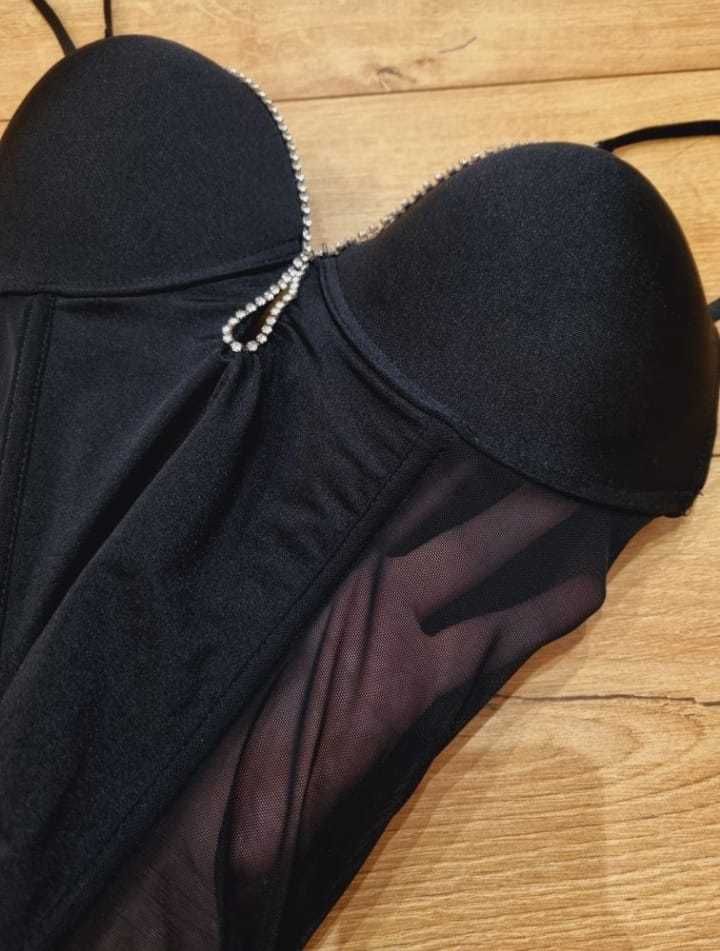 Seksowny gorset top dżety cyrkonie 38