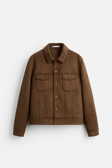 Замшевая коричневая куртка Zara