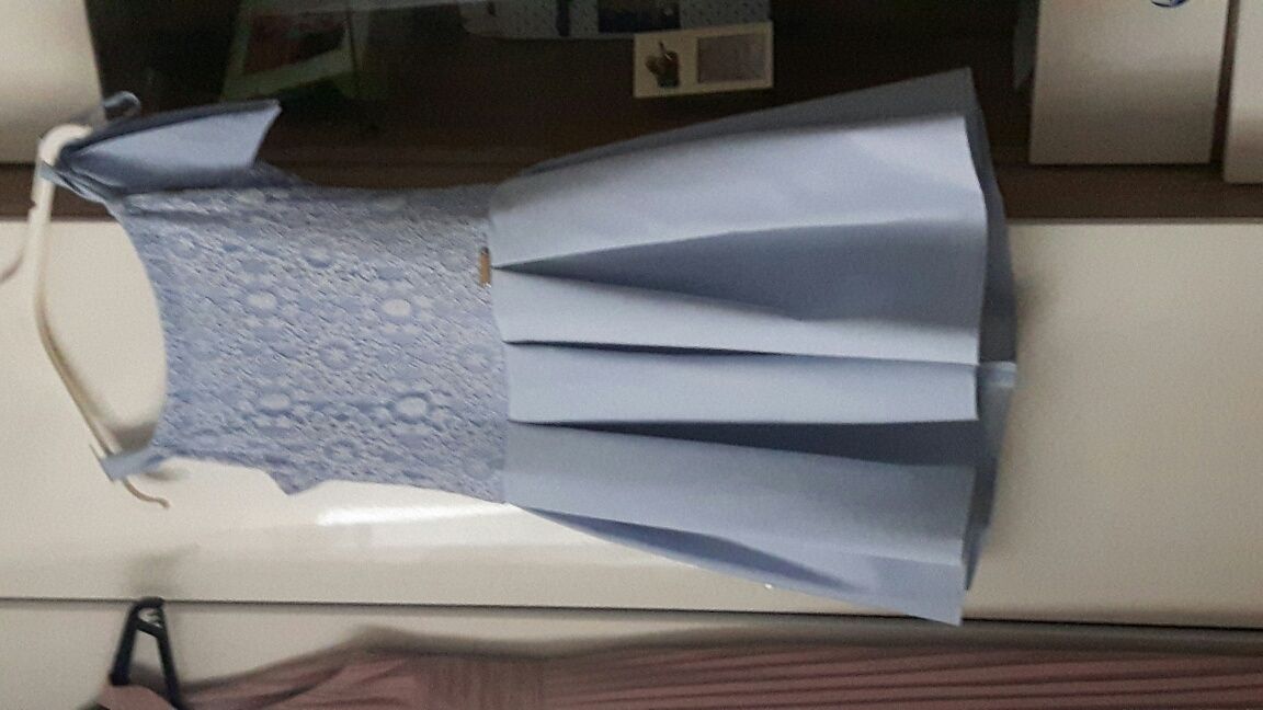 sukienka na wesele r36 błękitna rozkloszowana
