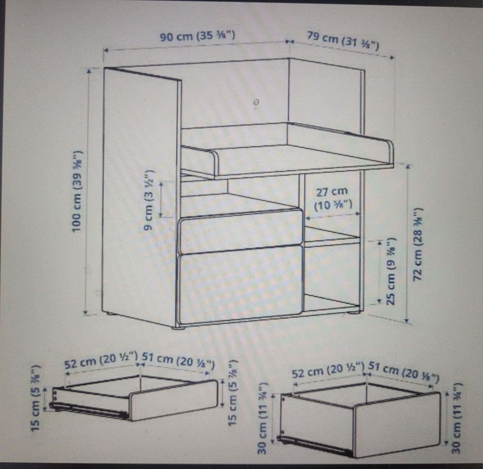 Biurko IKEA, przewijak -  Smastad ,