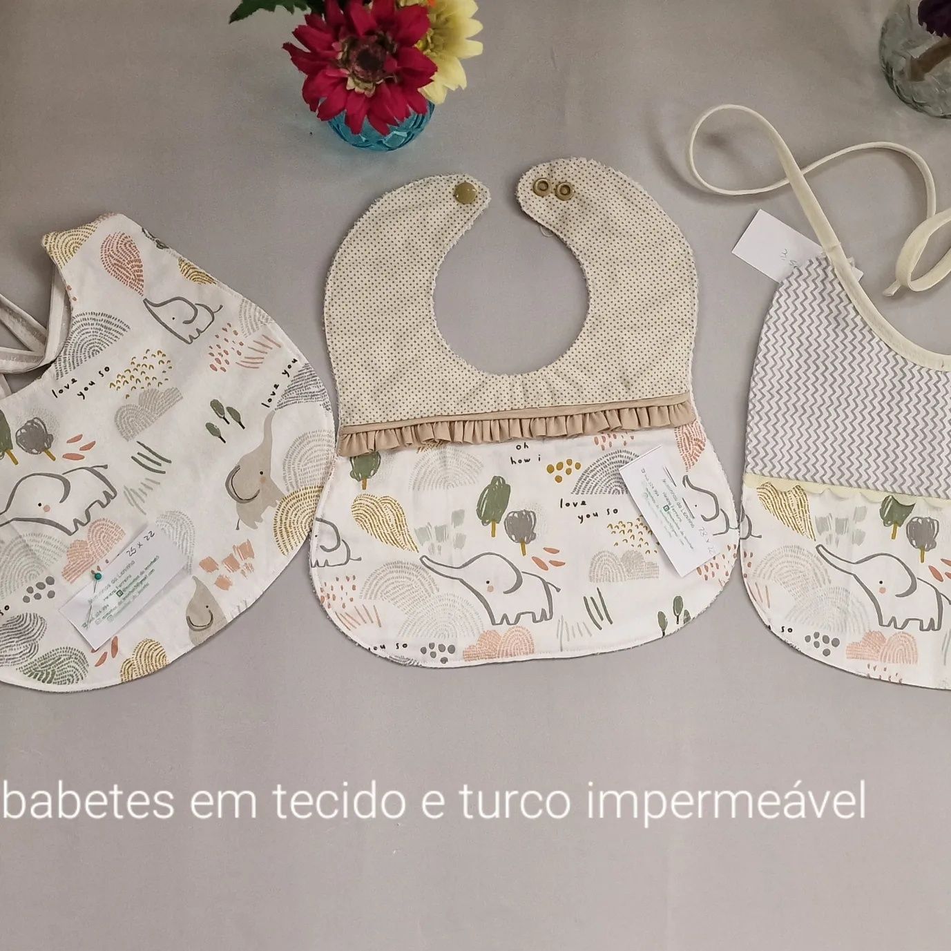 Babetes vários padrões, modelos e tamanhos