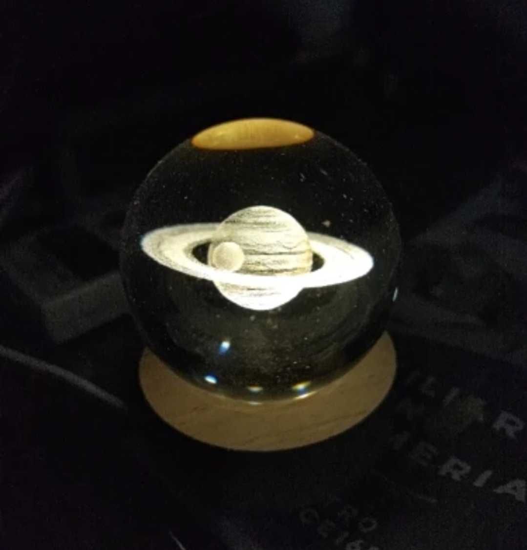 Скляна куля світильник нічник підсвітка "Кришталева Куля" Сатурн
