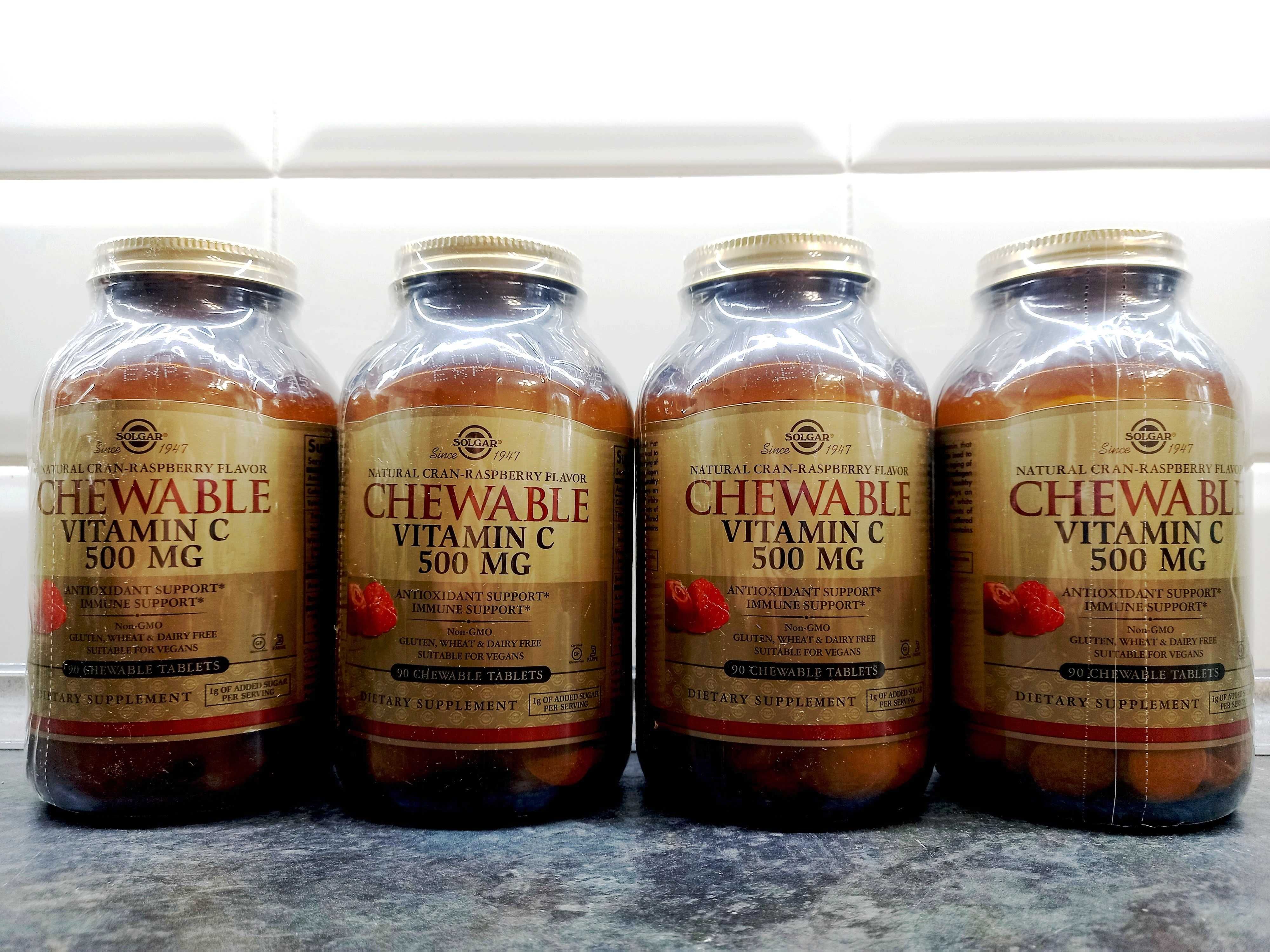 Solgar, Chewable Vitamin C-500 (90 жев.таб.), витамин С, вітамін С