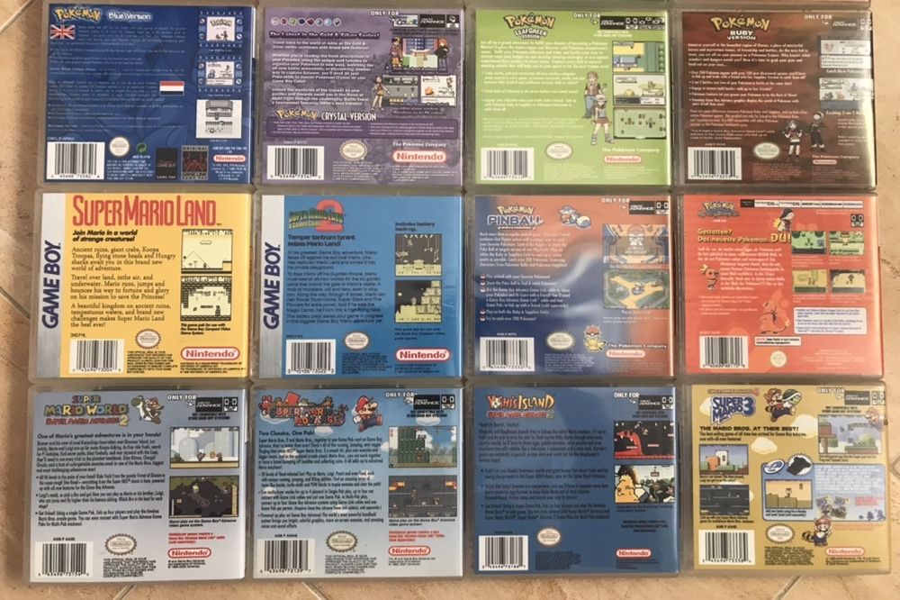 Jogos Nintendo GameBoy com capa personalizada.