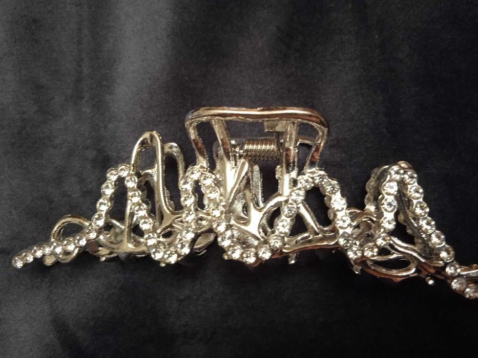 Крабік для волосся металевий із стразами