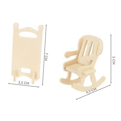 Zestaw mebelków drewnianych dla lalek 34 el