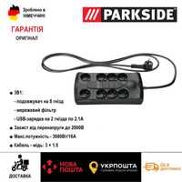 НОВ сетевой фильтр сГермани Parkside/3680Вт/2USB удлинитель/переходник