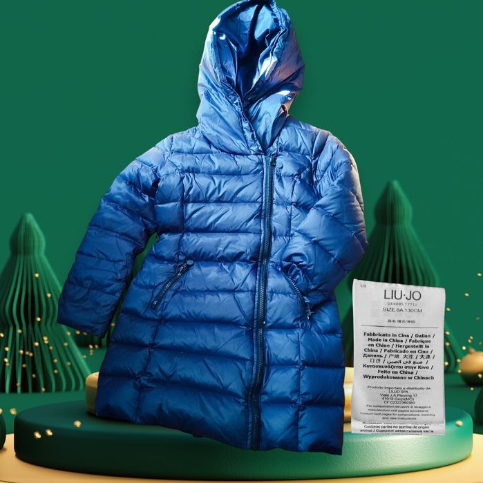 Зимовий пуховик на дівчинку/130 см/на 8 лет/Зимняя куртка/Пальто