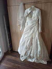 Suknia ślubna ecru 166 cm +5cm obcas