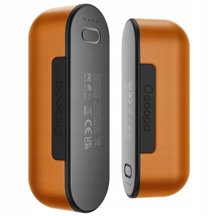 Ogrzewacz Do Rąk Elektryczny Na Zimę Powerbank Pomarańczowy