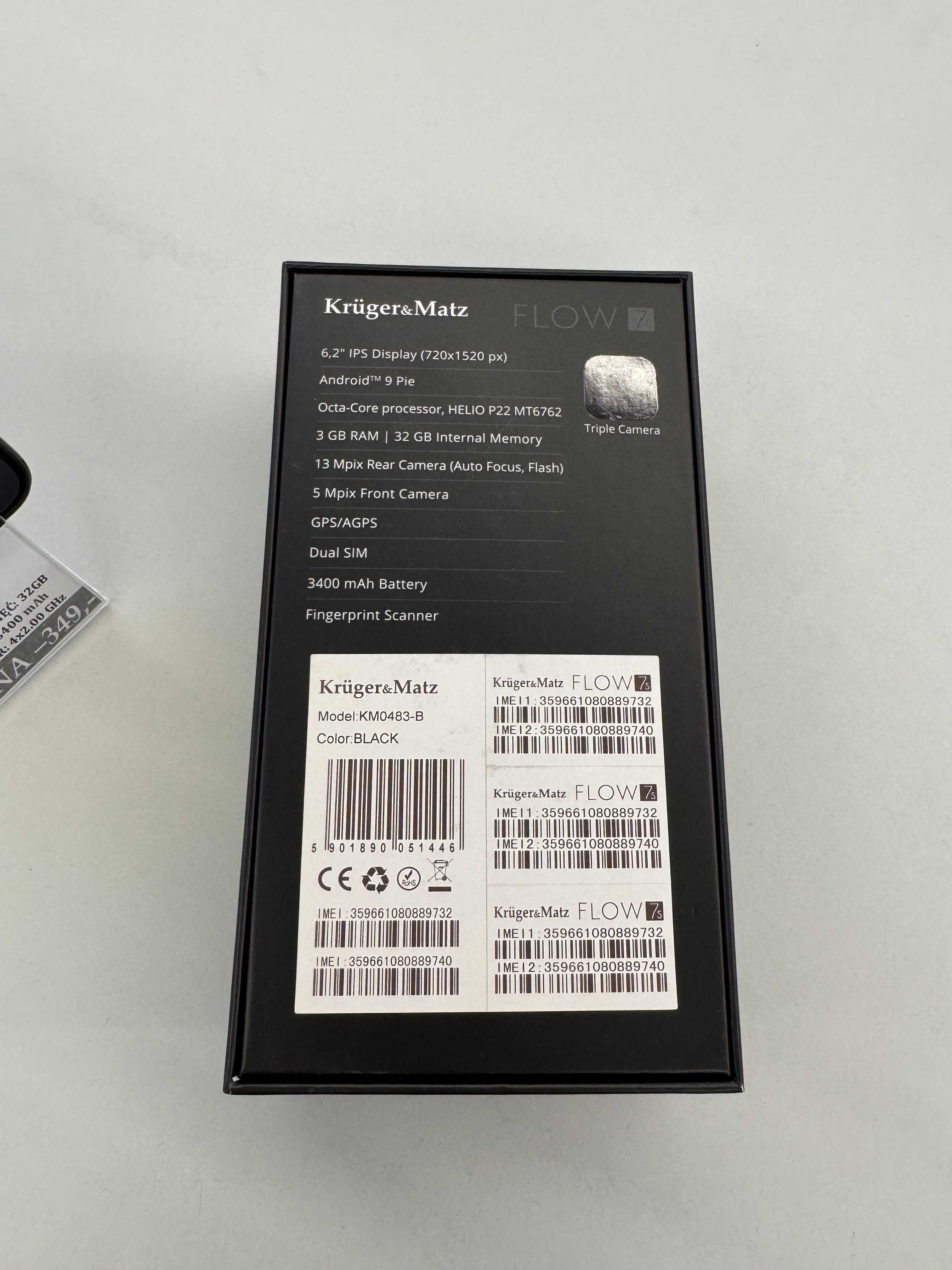 Kruger&Matz Flow 7S 3/32GB NOWY Topcase Vivo *Raty 0%
