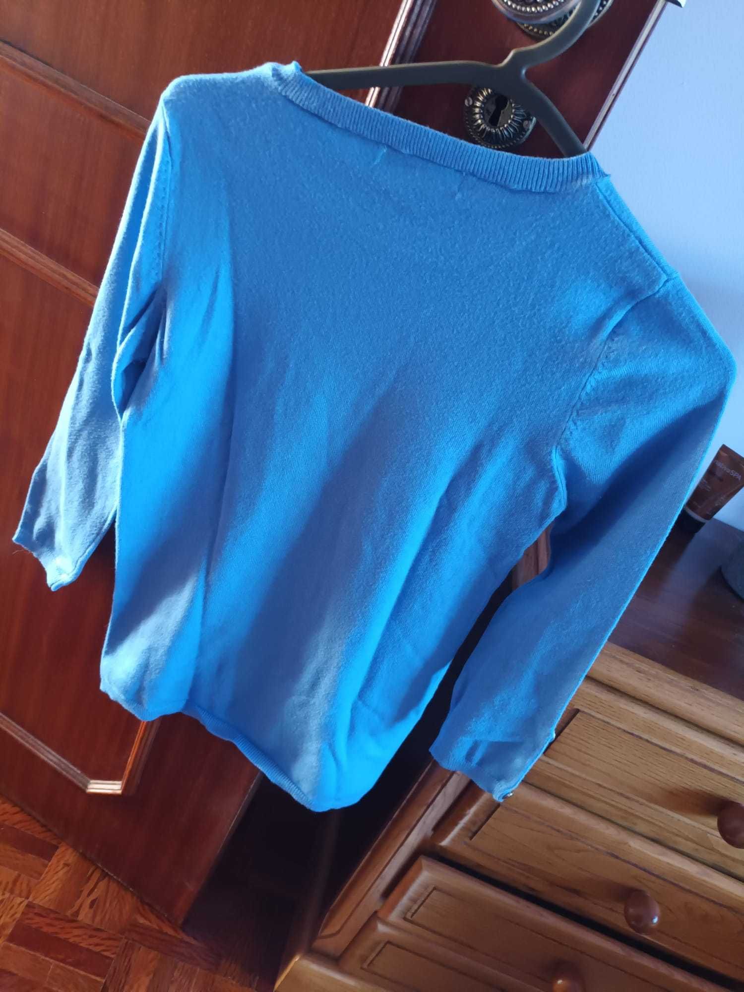 Camisola de mulher azul 3/4