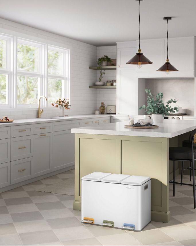 Kosz na śmieci Songmics 45 l System segregacji 3 -komorowy LTB740W02