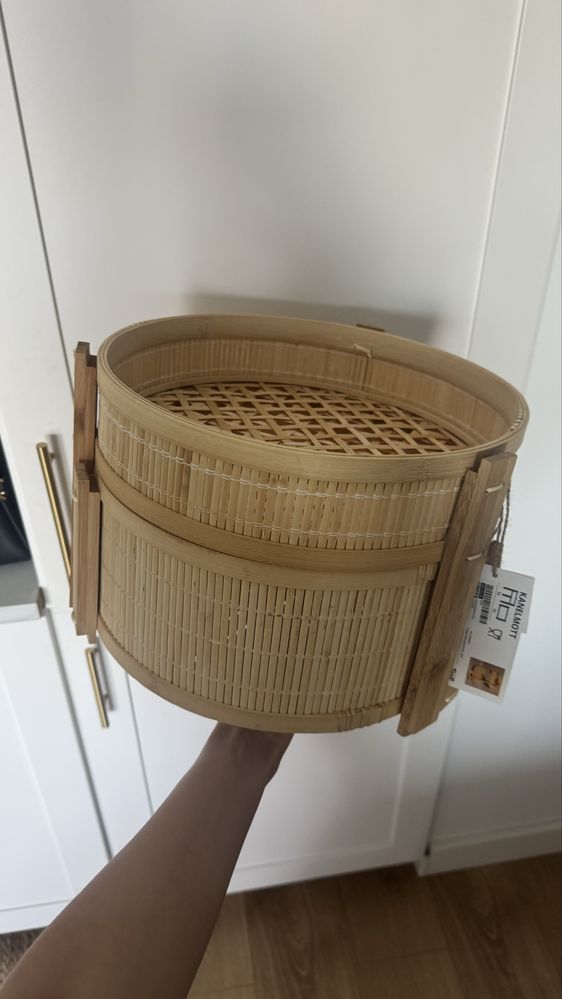 Ikea KANELMOTT Kosz na owoce/warzywa, zestaw 2 szt, bambus