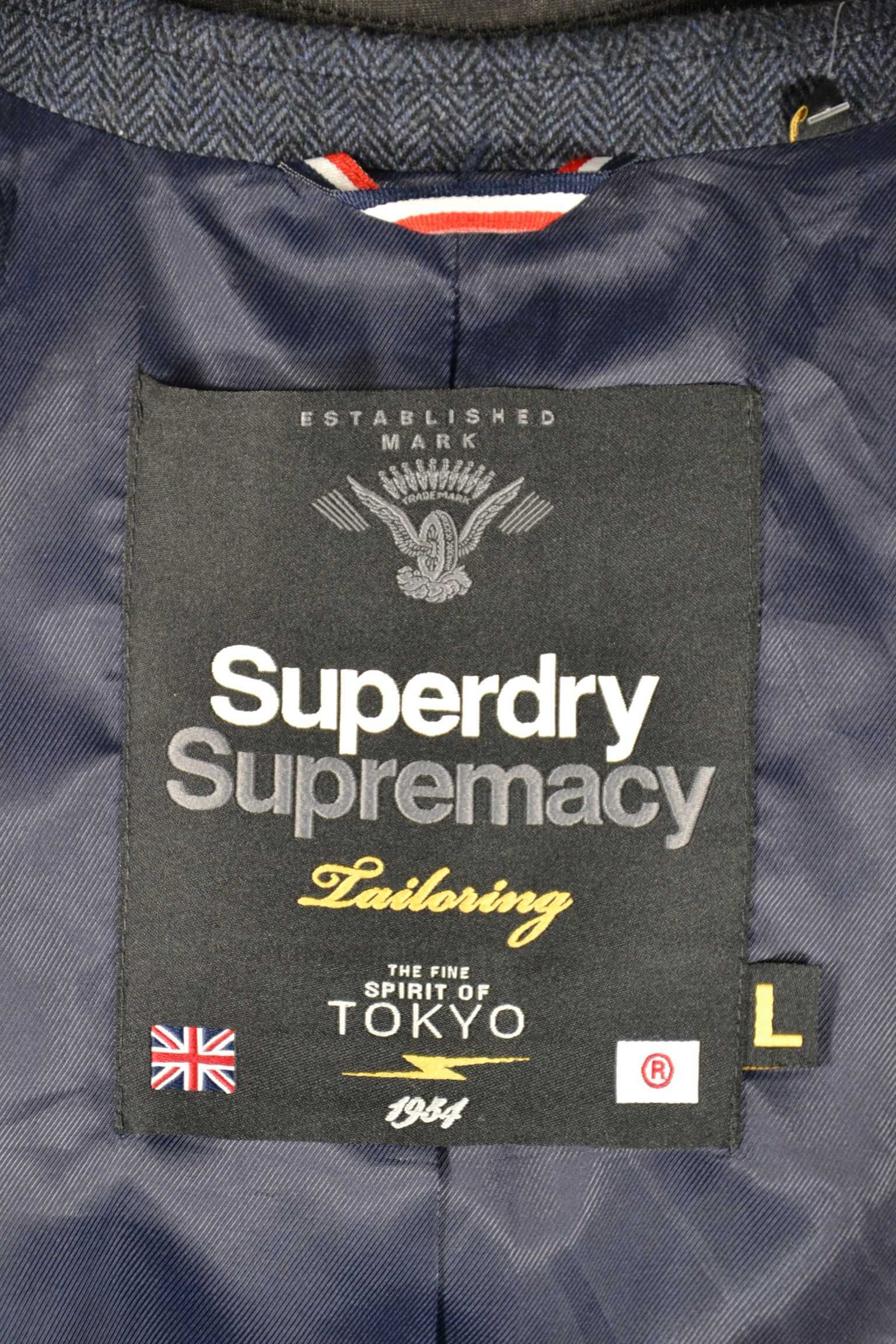 SUPERDRY Supremacy Tailoring Marynarka Męska L Oryginalna Super Stan