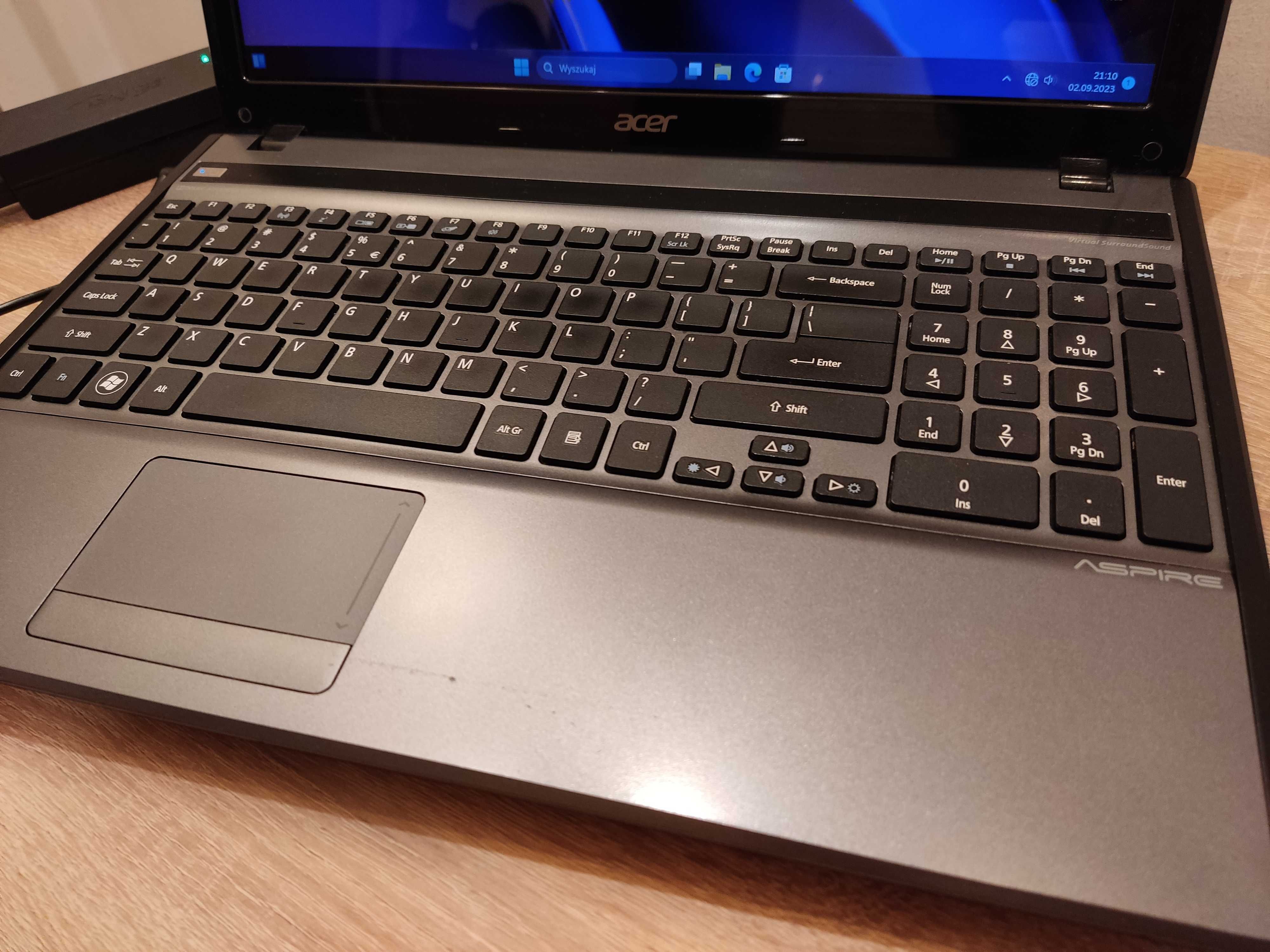 Okazja Acer Aspire 5755G , I5 , 8/320GB , 15.6" , 11 Pro - BDB. Stan