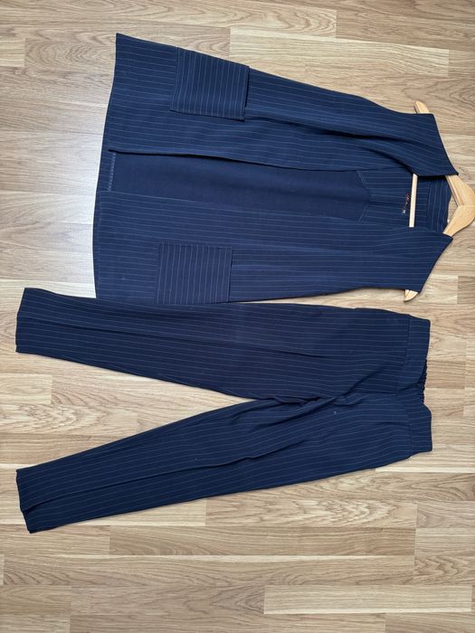 Костюм жіночий, желетка та штани на резинці, темносинього кольору, s