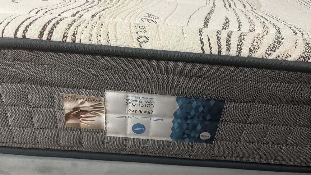 Cama Sommier + Colchao Viscoelastico como Novo 100X190
