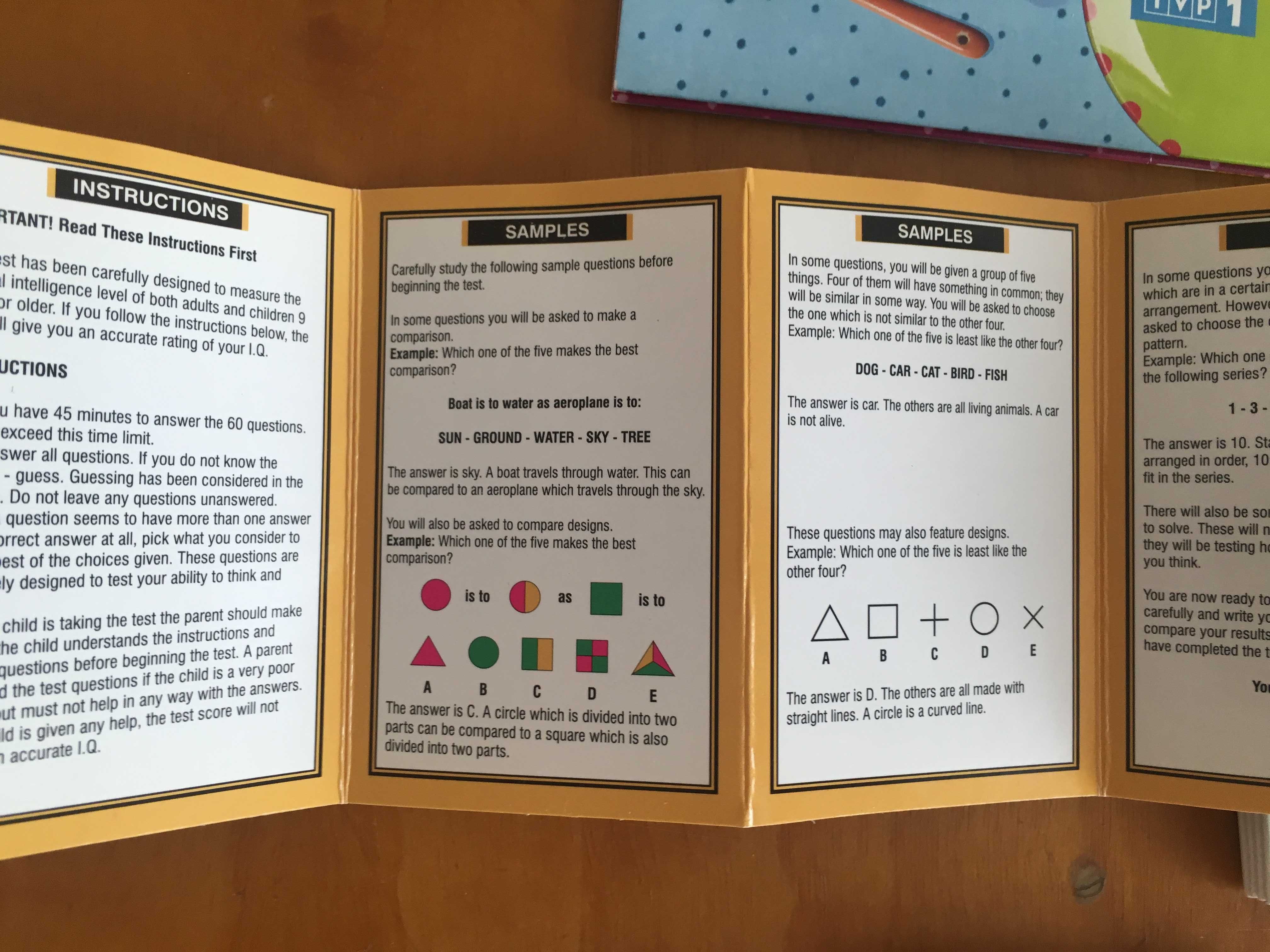 Kieszonkowy tekst na inteligencje w jez angielskim - Pocket IQ Test