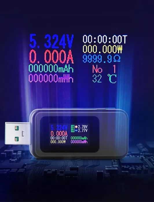 USB тестер KEWEISI KWS-MX18L Type-A QC3.0 Амперметр вольтметр 10 в 1