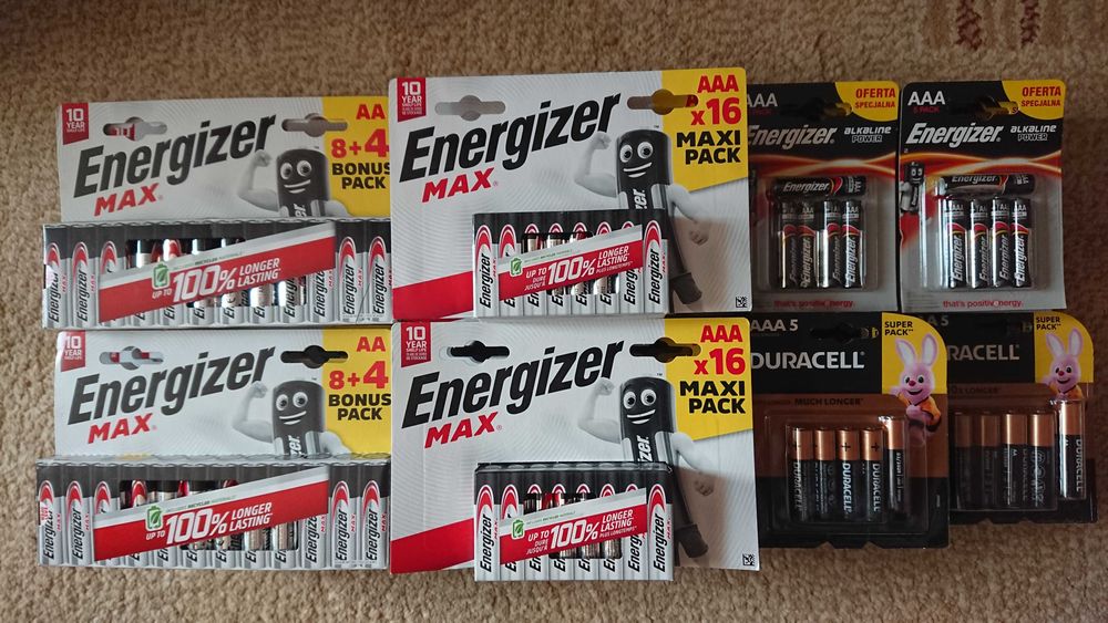 Baterie alkaliczne Energizer Duracell AA/AAA