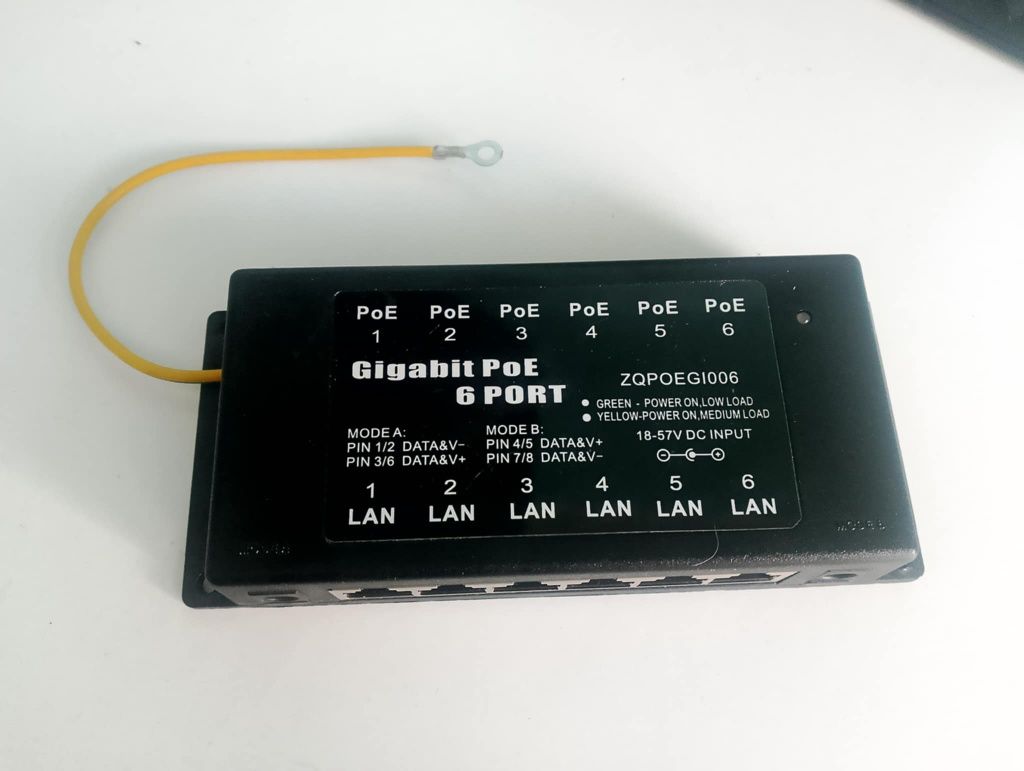 Gigabit zasilacz PoE injector 6x RJ45