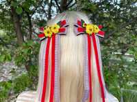 Українські заколки для волосся з стрічками та квітами, прикраси