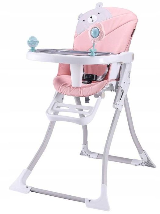 Krzesełko do karmienia Eco Toys różowe nowe