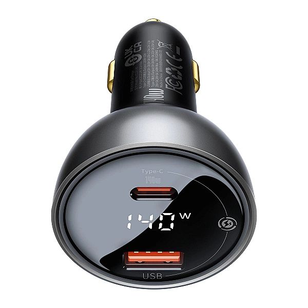 Ładowarka samochodowa Baseus Digital Display USB-A / USB-C PD 140W - c