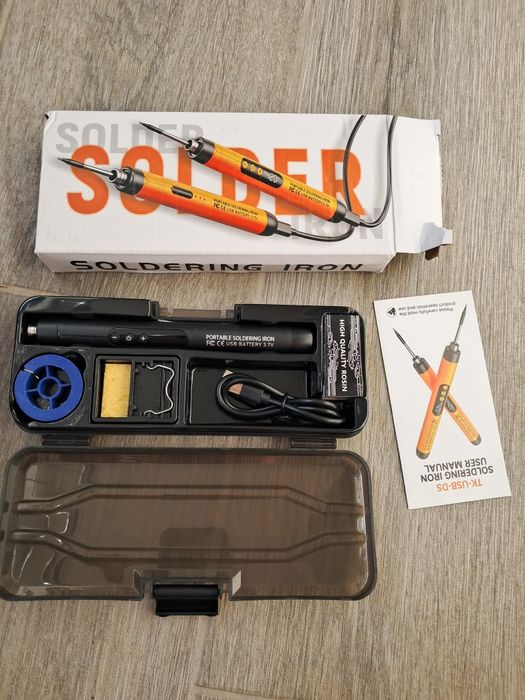 Паяльник з USB живленням та регульованою температурою, LCD дисплеєм