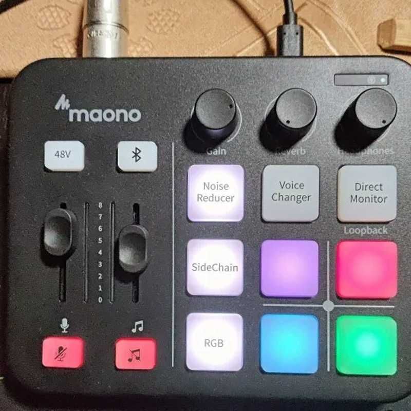 MAONO G1 NEO – аудиомикшер с микрофоном и RGB-подсветкой
