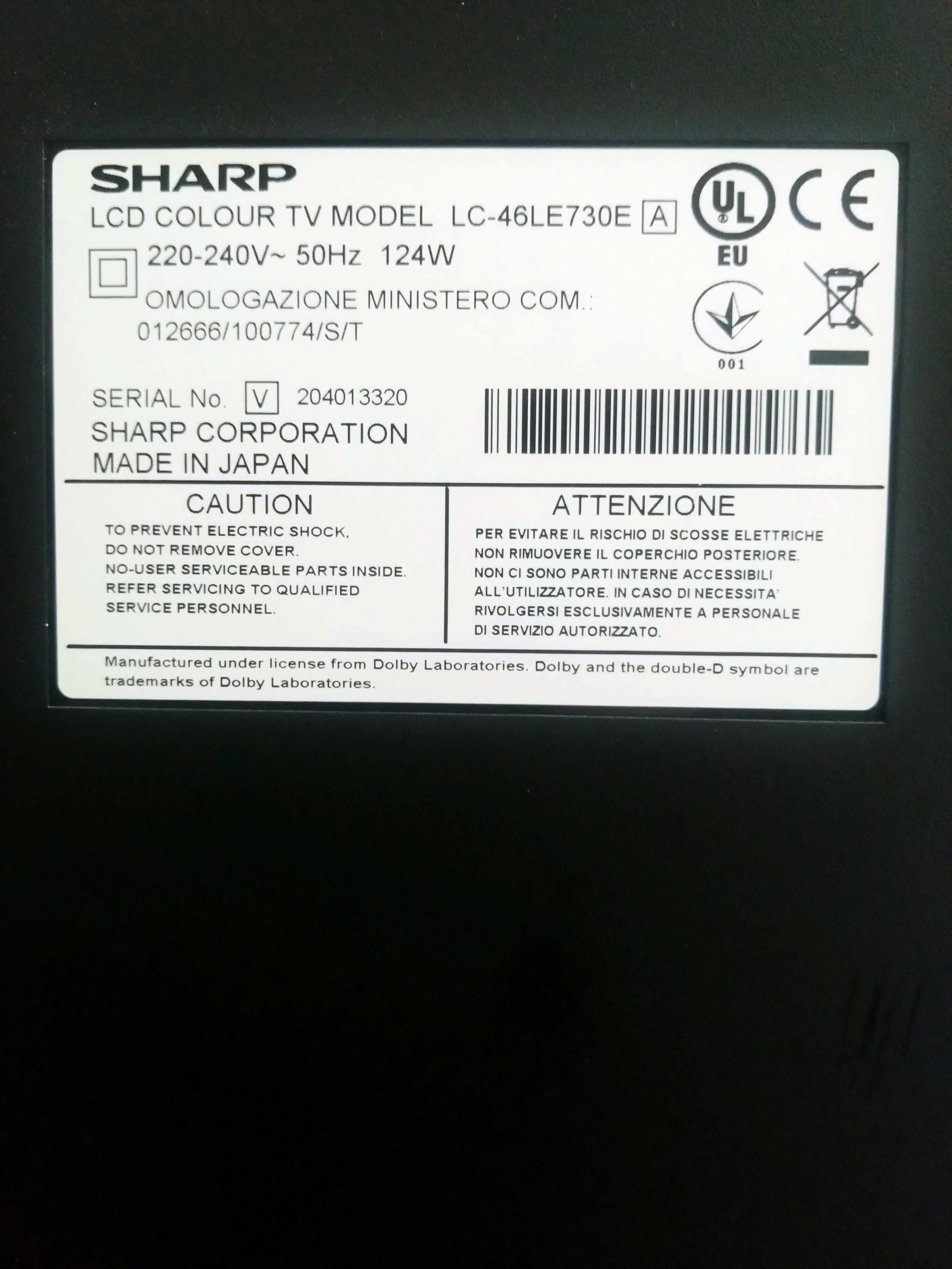 SHARP LCD - 46 cali LC 46LE730