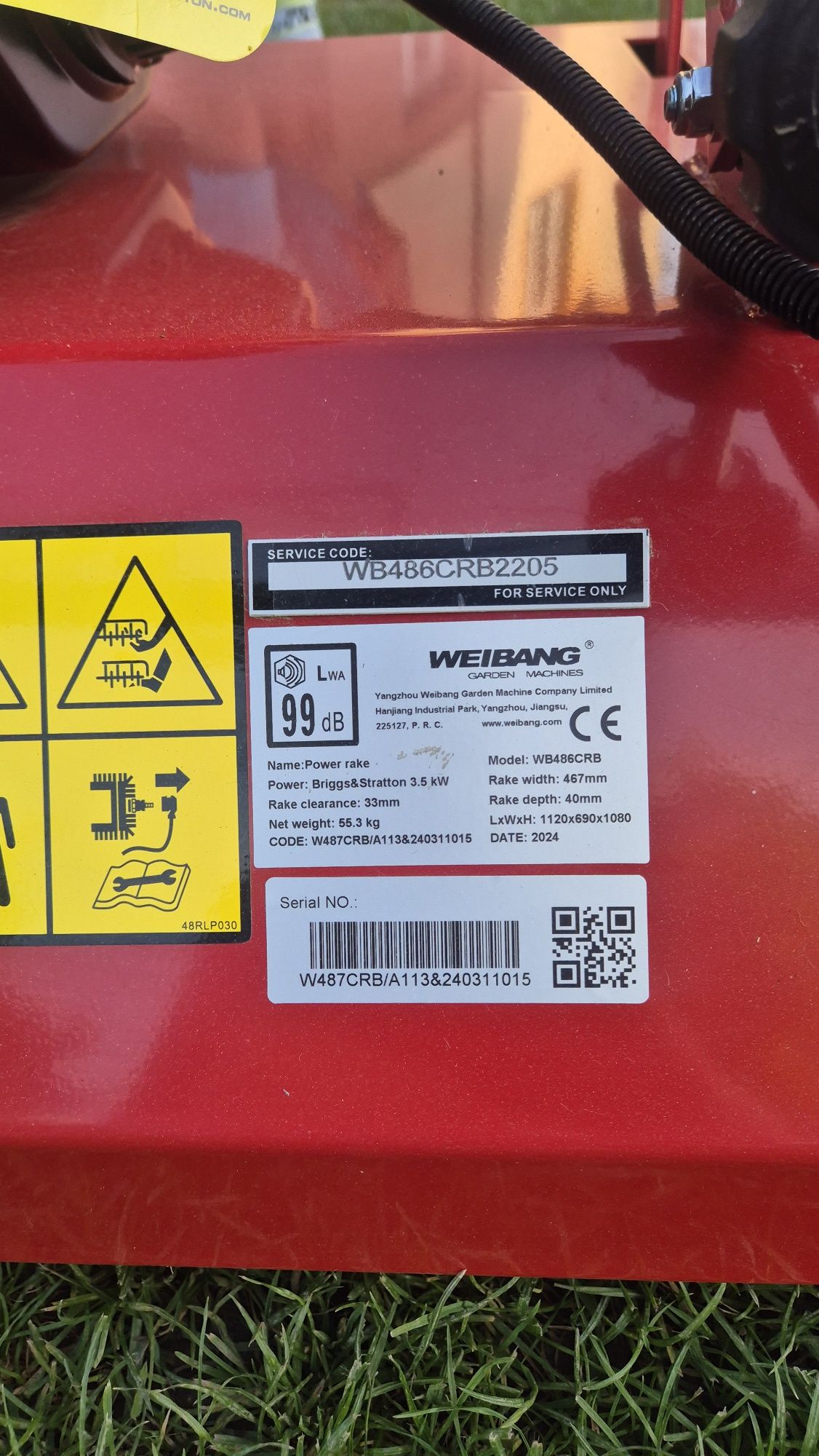 Wertykulator spalinowy Weibang WB486- użyty 2 razy