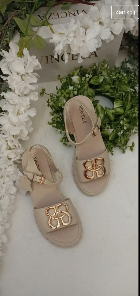 Piękne skórzane sandały damskie