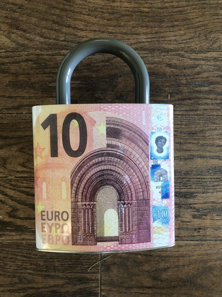 Skarbonka kłódka 10 euro otwierna