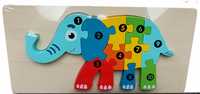 Klocki edukacyjne ukladanka cyfry - słoń