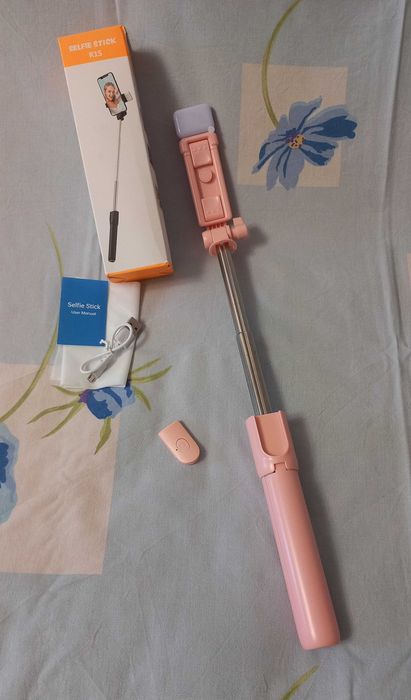 Селфи-палка (селфи палка), штатив для телефона R1S + свет